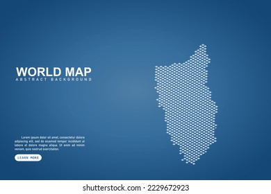 Mapa de Aruba - Mapa mundial Planilla vectorial internacional con píxeles isométricos superior y blanco, rejilla, grunge, estilo de medio tono aislado en fondo azul para el diseño, web - Ilustración vectorial eps 10