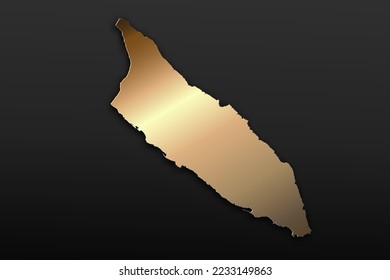 Aruba Map - World map International vector template with 3D, gold luxury style including shadow on black background for design, education, website, infographic - Vector illustration eps 10