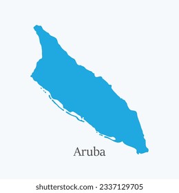 Aruba Map - World map Vector illustration. Caribbean island nation map.