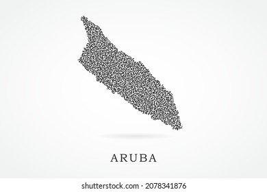 Aruba Map - World map vector template with Black grid on white background  for education, infographic, design, website, banner - Vector illustration eps 10