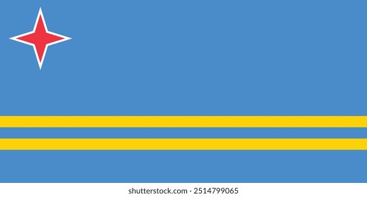 Aruba National flag vector design and illustration 