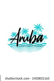 aruba one happy island caribbean vacations summertime holidays palm tree beach