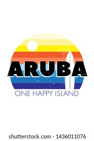 aruba one happy island colorful vintage sunset beach vacations