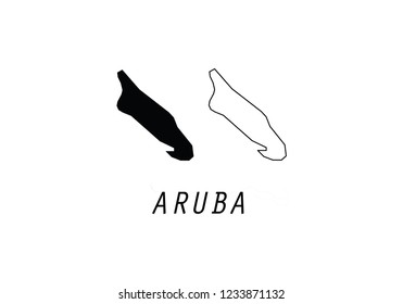 Aruba outline map country shape 