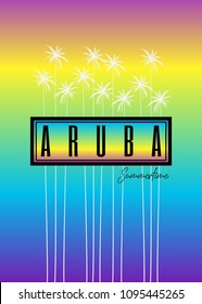 aruba summertime background blend palm trees