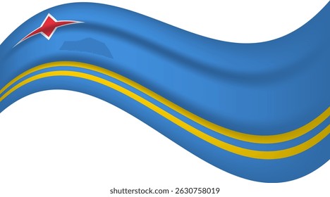 Aruba wavy flag, waving flag vector illustration