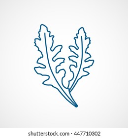Arugula Blue Line Icon On White Background