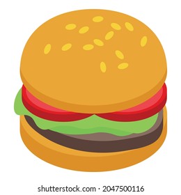 Arugula burger icon. Isometric of arugula burger vector icon for web design isolated on white background