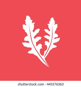 Arugula Flat Icon On Red Background