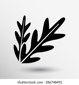 arugula foliage logo element icon food vegetarian.