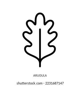 arugula icon. Line Art Style Design Isolated On White Background