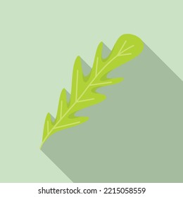 Arugula leaf icon flat vector. Rucola salad. Vegetable plant