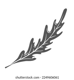 Arugula leave glyph icon vector illustration. Silhouette of flying leaves vegetable, flight of natural rucola food ingredient and organic herb for eating, arugula for cooking healthy vitamin salad