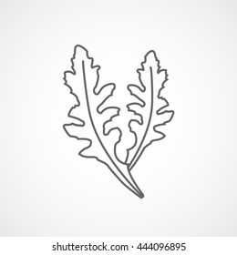 Arugula Line Icon On White Background