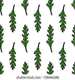 arugula (rucola) seamless doodle pattern