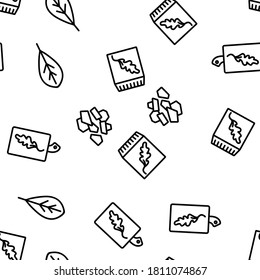 Arugula Or Rucola Vector Seamless Pattern Thin Line Illustration