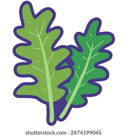 Arugula vegetable cartoon icon vector illustration, healthy green leafy vegetables