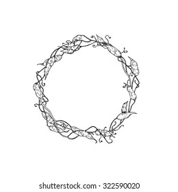 Arugula wreath - a wreath of arugula's dry branches with seeds