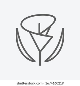 Arum lily icon line symbol. Isolated vector illustration of icon sign concept for your web site mobile app logo UI design.