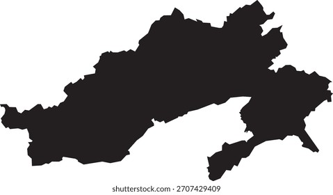 Mapa de Arunachal Silueta Estado aislado de la India