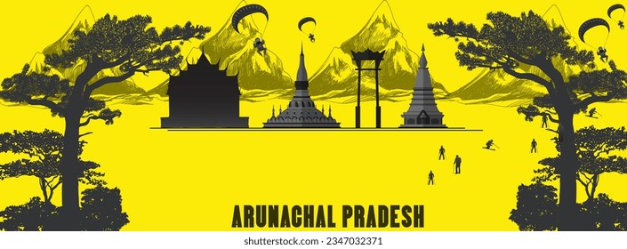 Arunachal Pradesh hermosa ilustración vectorial.