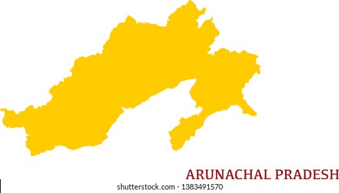 Arunachal Pradesh, India, vector map. High detailed  illustration. - Vector 