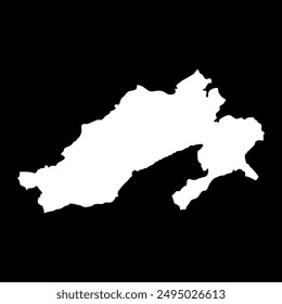 Mapa del estado de Arunachal Pradesh, división administrativa de India. Ilustración vectorial.