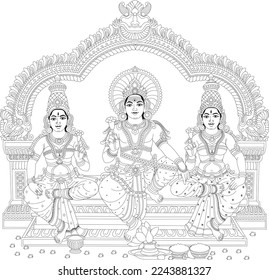 Arunjunai katha Ayyanar Line Art_106