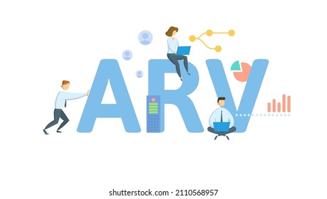 ARV, After-Repaired Value. Concept with keyword, people and icons. Flat vector illustration. Isolated on white.