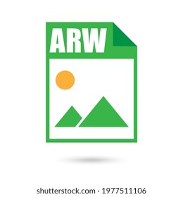 ARW Color File Icon, Flat Design Style