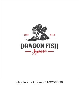 Arwana Dragon Fish Logo Design Vector Image