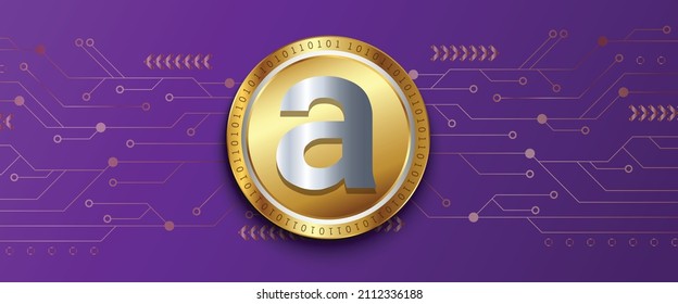 Arweave AR Crypto currency technology vector illustration banner. Can be used as background, backdrop, poster, cover and print design template. svg