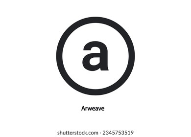 Arweave  crypto currency  (AR) logo vector illustration design. Can be used as currency icon, badge, label, symbol, sticker and print background template  svg
