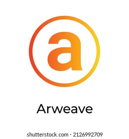 Arweave Cryptocurrency coin icon. AR coin symbol. Cryptocurrency vector icon. Flat Vector illustration - Vector