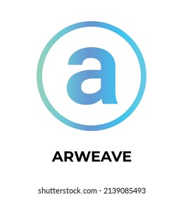 Arweave Cryptocurrency coin icon. AR coin symbol. Cryptocurrency vector icon. Flat Vector illustration - Vector