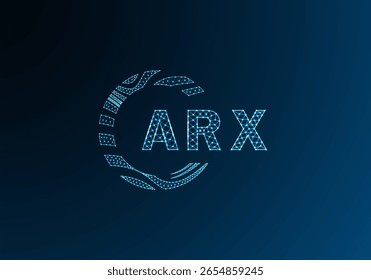 Diseño de Vector de logotipo de letra baja de poli ARX. Diseño de logotipo de poliéster inferior ARX. Diseño único del logotipo de baja poli de ARX.