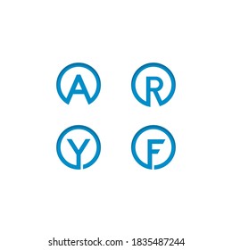 A,R,Y and F Letter Logo Business Template Vector icon illustration design 