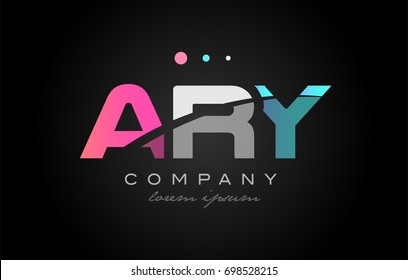 ARY a r y three 3 letter logo combination alphabet vector creative company icon design template modern  pink blue white grey