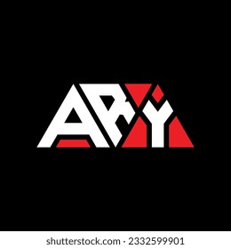 Diseño del logotipo de la letra del triángulo ARY con forma de triángulo. Monograma de diseño del logotipo del triángulo ARY. Plantilla de logotipo vectorial de triángulo ARY con color rojo. Logo triangular ARY Diseño sencillo, elegante y lujoso.