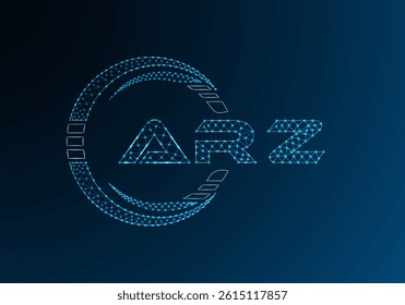 ARZ low poly letter logo vector design. ARZ lower poly logo design. 