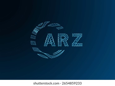 Diseño de Vector de logotipo de letra poli baja ARZ. Diseño de logotipo de poliéster inferior ARZ. Diseño único del logotipo de baja poli de ARZ.