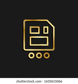 as, diskette, save gold icon. Vector illustration of golden