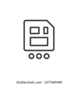 As, diskette, save vector icon. Multimedia minimalist outline vector icon.