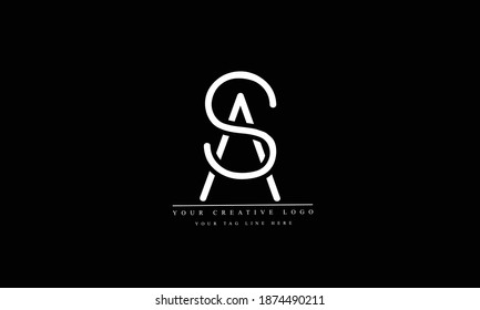 AS, SA, A, S abstract vector logo monogram template