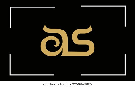 Logo-Monogramm AS, SA, A, S, Abstrakte Buchstaben