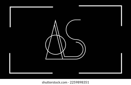 AS, SA, A, S, monograma del logotipo de las letras abstractas