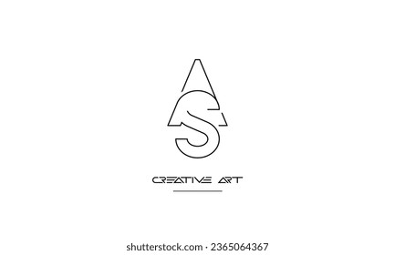 AS, SA, A, S abstract letters logo monogram