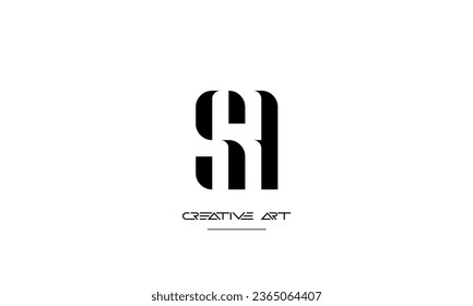 AS, SA, A, S Logo-Monogramm abstrakter Buchstaben