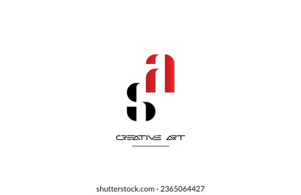 AS, SA, A, S Logo-Monogramm abstrakter Buchstaben