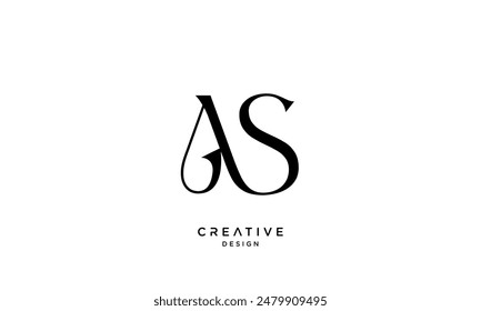 AS, SA, A, S, Abstract Letters Logo monogram